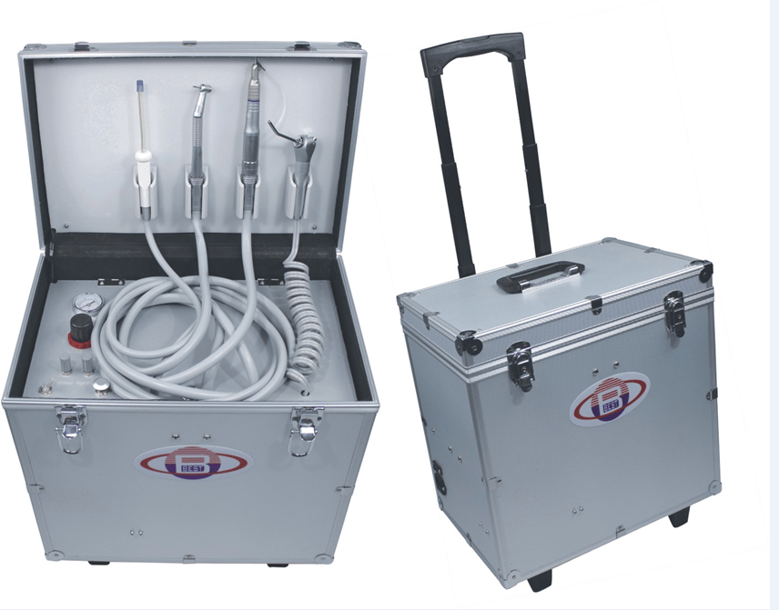 Portable Dental Unit with Air Compressor Suction Inside Trolley Case BD402B Dental